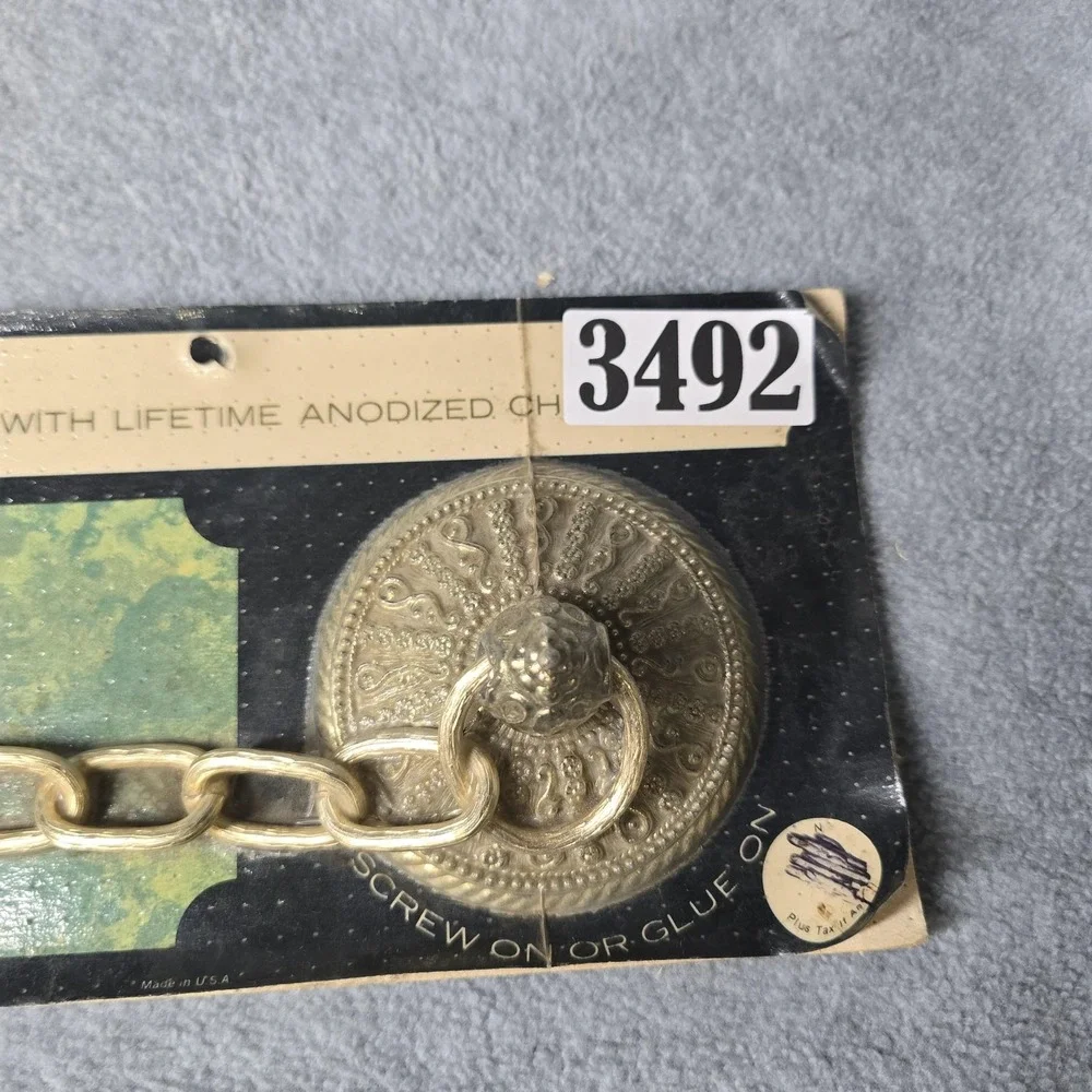 Vintage 1960s Deco Room Towel Chain 507 Antique Gold Hardware NOS 18